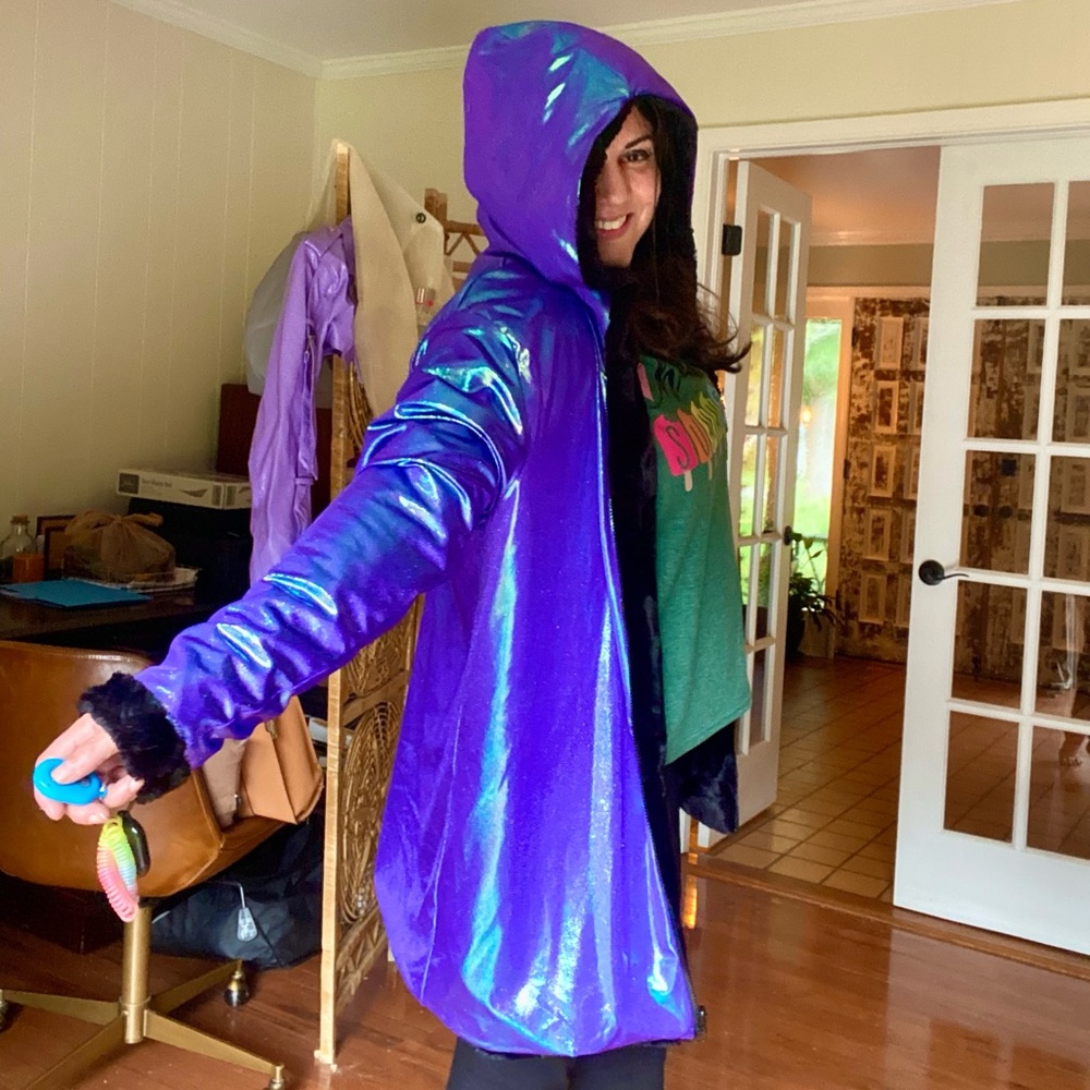 1/2 Coquetry Clothing Mink Fur Reversible Moonbeam Holographic Winter Coats L/XL